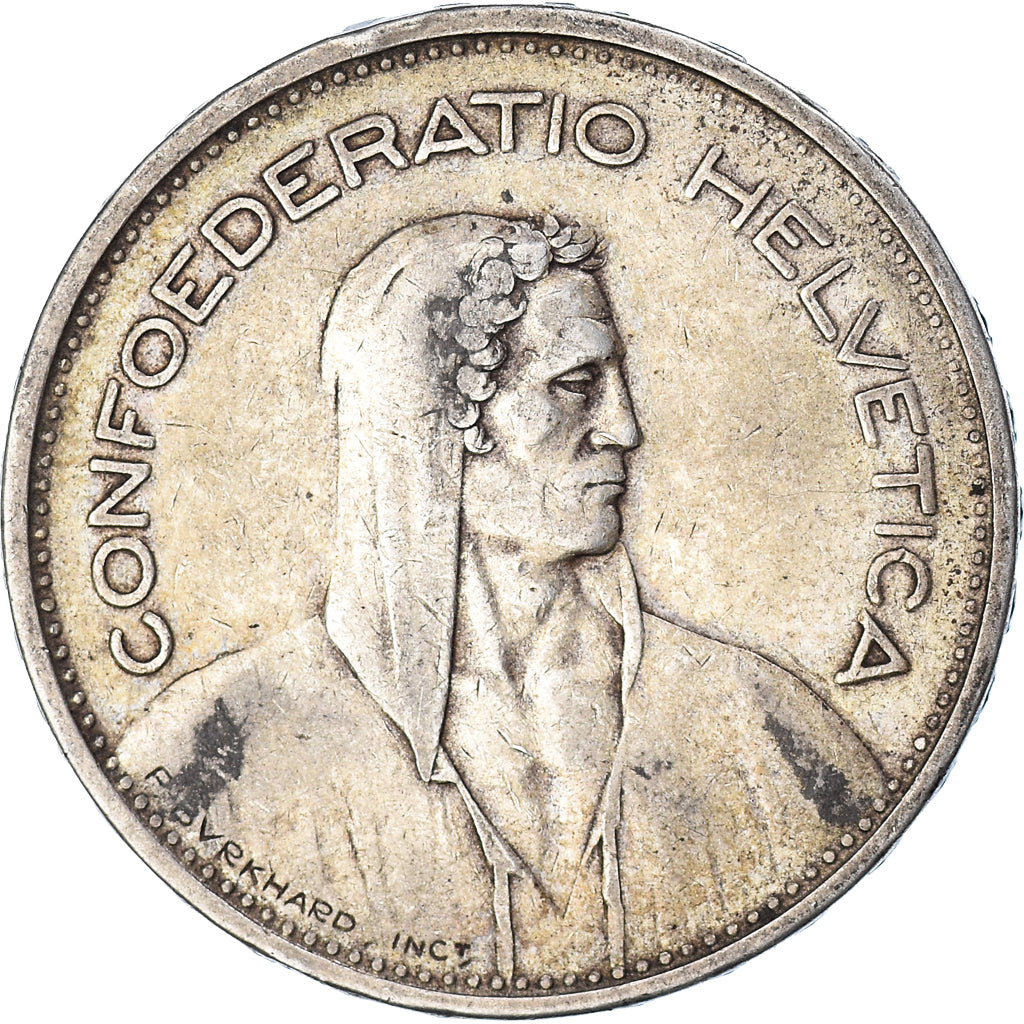 Coin, Switzerland, 5 Francs, 1933, Bern, EF(40-45), Silver, KM:40