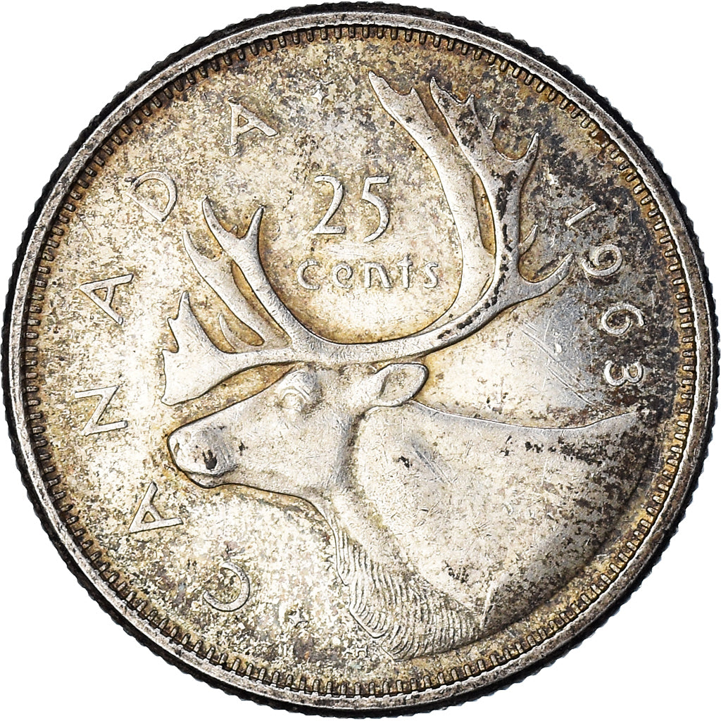 Coin, Canada, 25 Cents, 1963, Ottawa, EF(40-45), Silver, KM:52