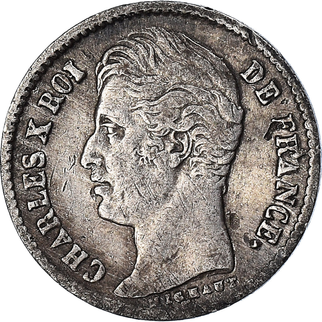 Moneda, Francia, Charles X, 1/4 Franc, 1830, Paris, BC+, Plata, KM:722.1