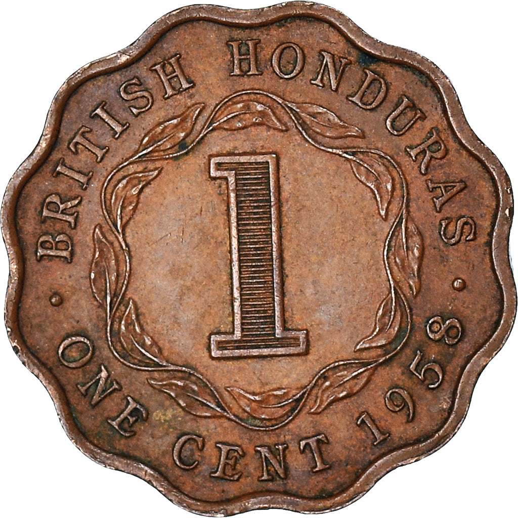Coin, British Honduras, Elizabeth II, Cent, 1958, EF(40-45), Bronze, KM:30