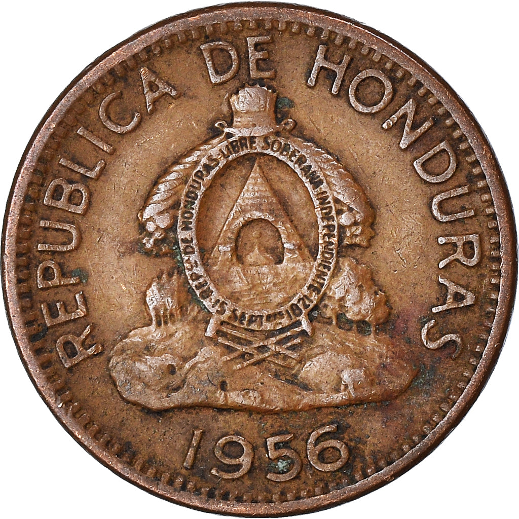 Münze, Honduras, 2 Centavos, 1956, Philadelphia, U.S.A., SS+, Bronze, KM:78