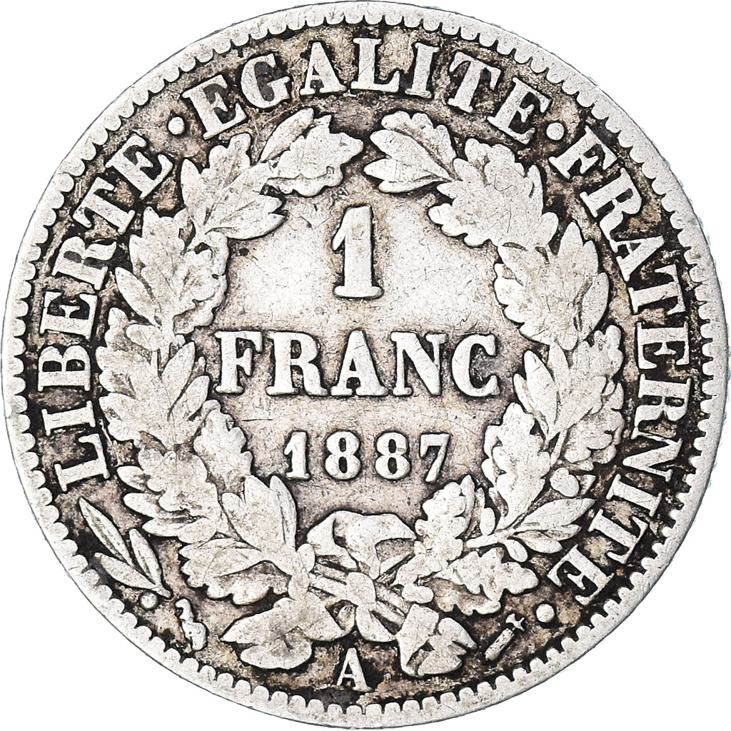 Münze, Frankreich, Cérès, Franc, 1887, Paris, S, Silber, KM:822.1