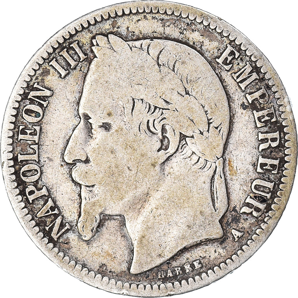 Munten, Frankrijk, Napoleon III, Franc, 1866, Paris, ZG+, Zilver, KM:806.1