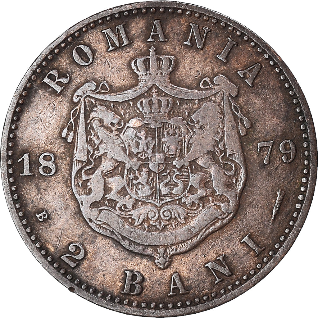 Coin, Romania, Carol I, 2 Bani, 1879, Bucharest, EF(40-45), Copper, KM:11.2