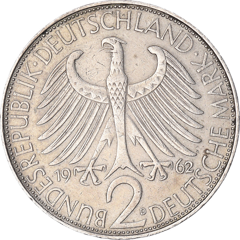 Coin, GERMANY - FEDERAL REPUBLIC, 2 Mark, 1962, Munich, EF(40-45)