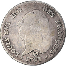 Münze, Frankreich, Louis XVI, 15 Sols, 1791, Paris, SGE+, Silber, KM:604.1