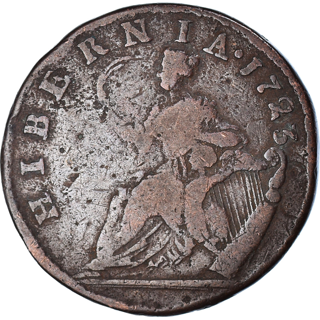 Coin, Ireland, George I, 1/2 Penny, 1723, F(12-15), Copper, KM:117.2