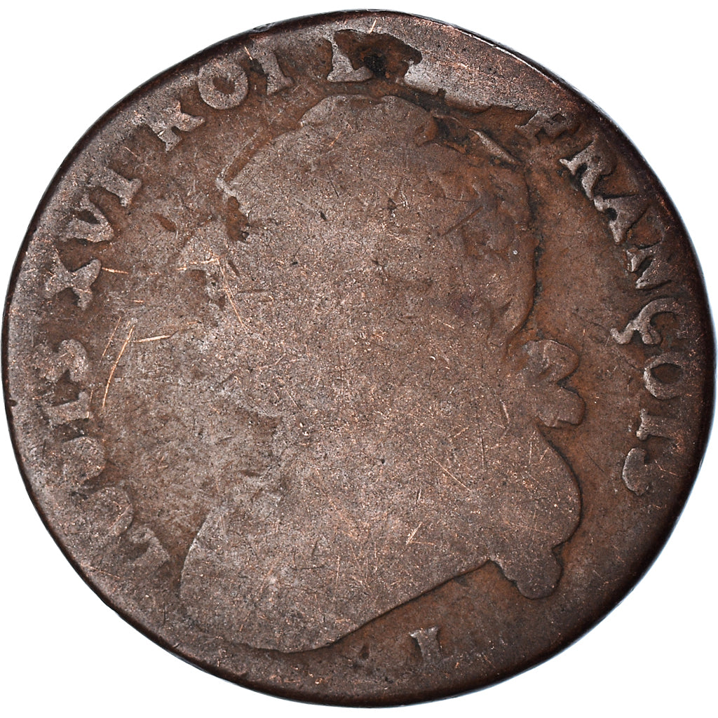 Coin, France, Louis XVI, 12 deniers françois, 1792, Bayonne, (12-15)