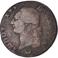 Munten, Frankrijk, Louis XVI, Sol, 1782, Metz, ZG+, Koper, KM:578.2, Gadoury:350