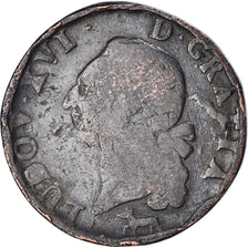 Moneta, Francia, Louis XVI, Sol, 1784, Orléans, B, Rame, KM:578.14, Gadoury:350