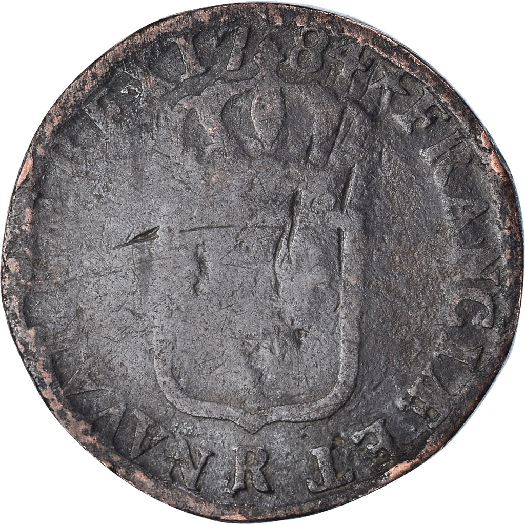 Moneta, Francia, Louis XVI, Sol, 1784, Orléans, B, Rame, KM:578.14, Gadoury:350