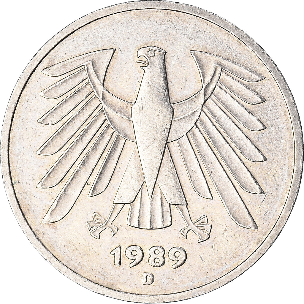 Monnaie, République fédérale allemande, 5 Mark, 1989, Munich, TTB