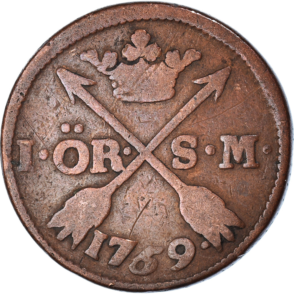 Coin, Sweden, Adolf Frederick, Ore, S.M., 1769, VF(20-25), Copper, KM:460