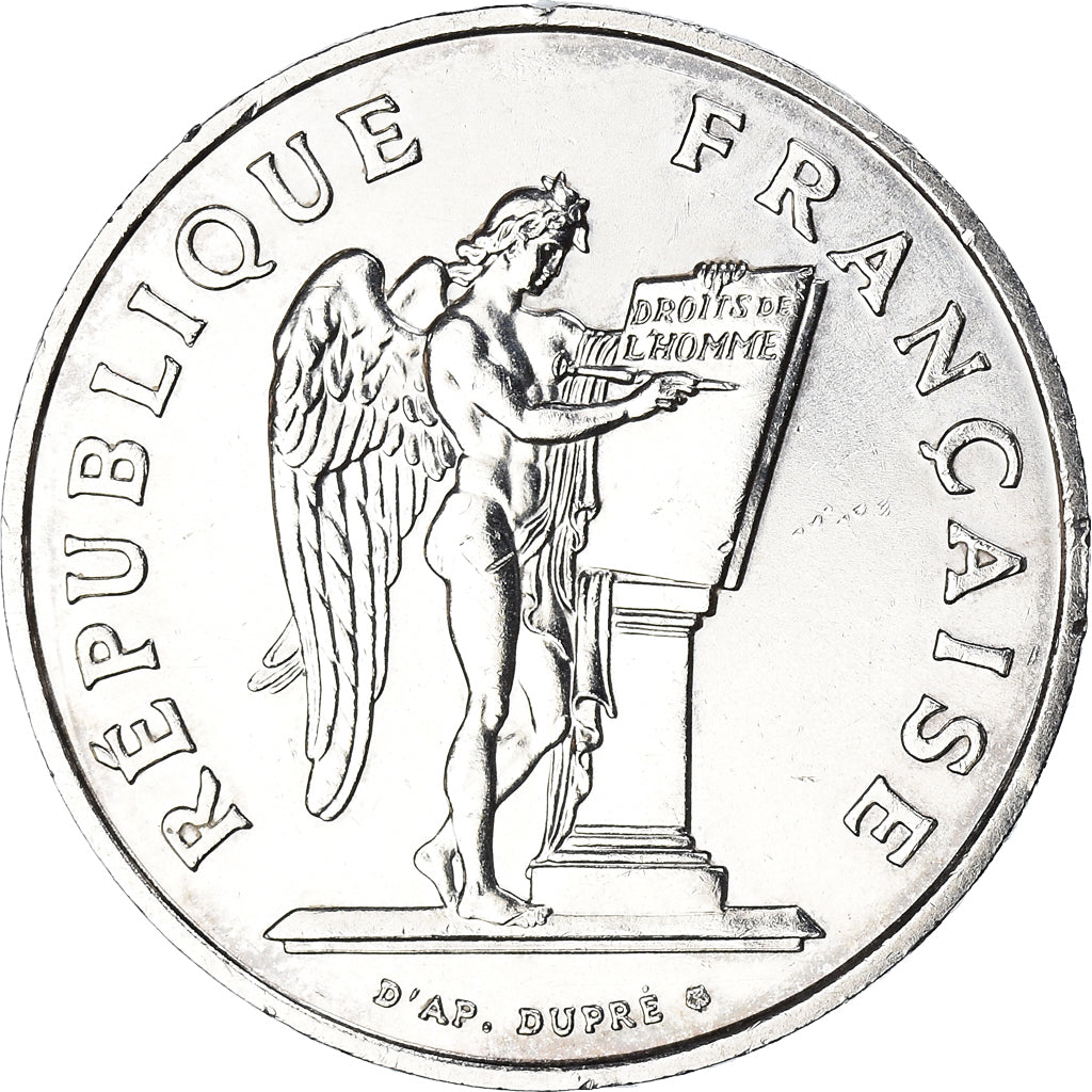 Munten, Frankrijk, Droits de l'Homme, 100 Francs, 1989, PR, Zilver, KM:970