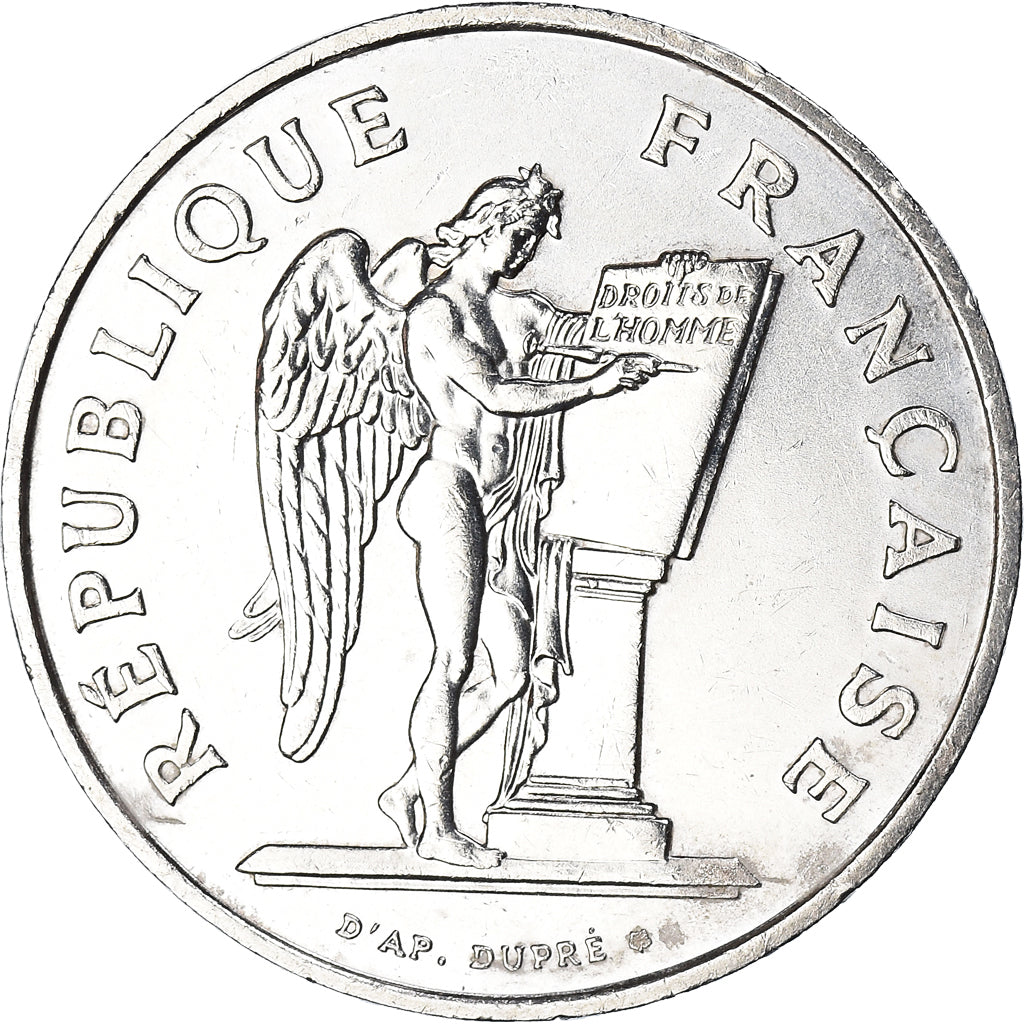 Coin, France, Droits de l'Homme, 100 Francs, 1989, AU(55-58), Silver, KM:970