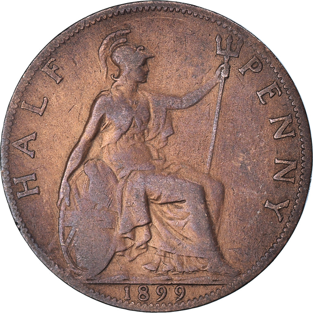 Coin, Great Britain, Victoria, 1/2 Penny, 1899, VF(20-25), Bronze, KM:789