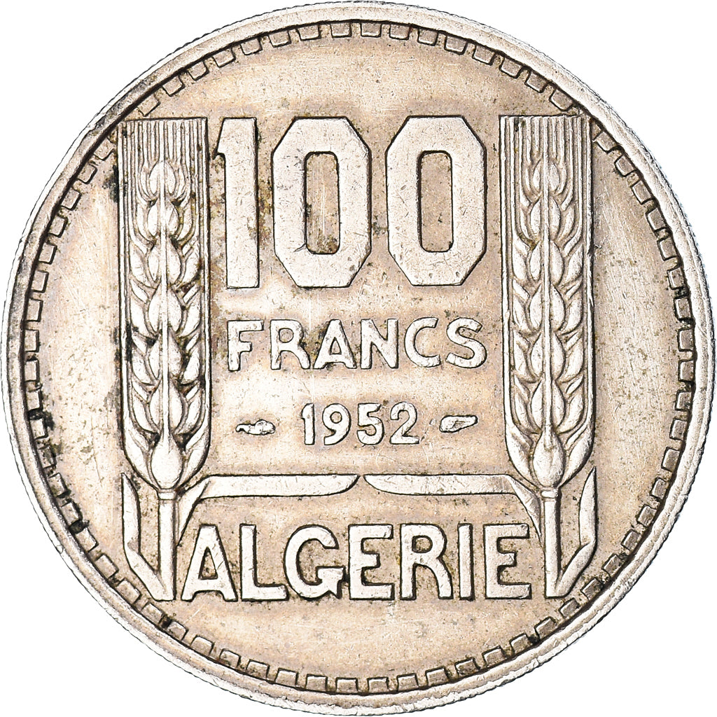 Moeda, Argélia, 100 Francs, 1952, Paris, EF(40-45), Cobre-níquel, KM:93