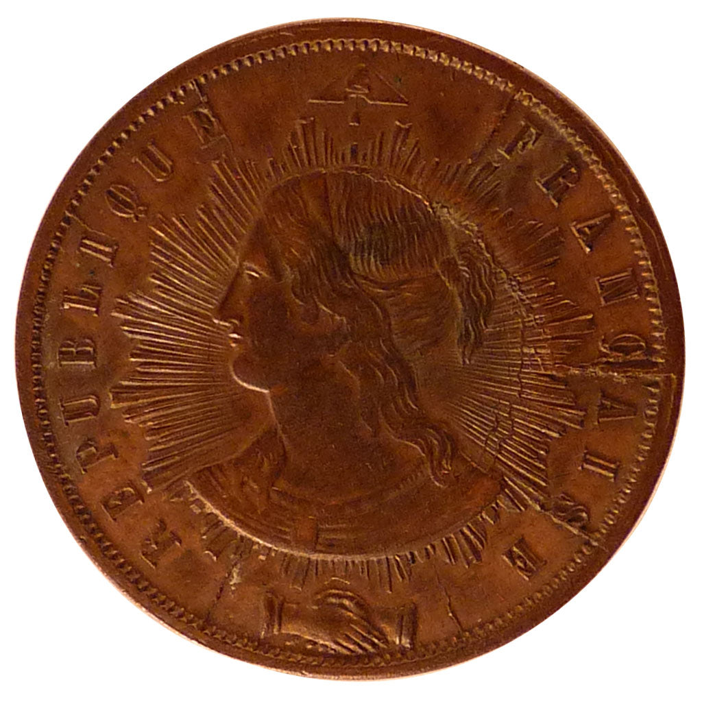 FRANCE, 10 Centimes, 1848, Paris, AU(55-58), Bronze, Gadoury #236, 10.08