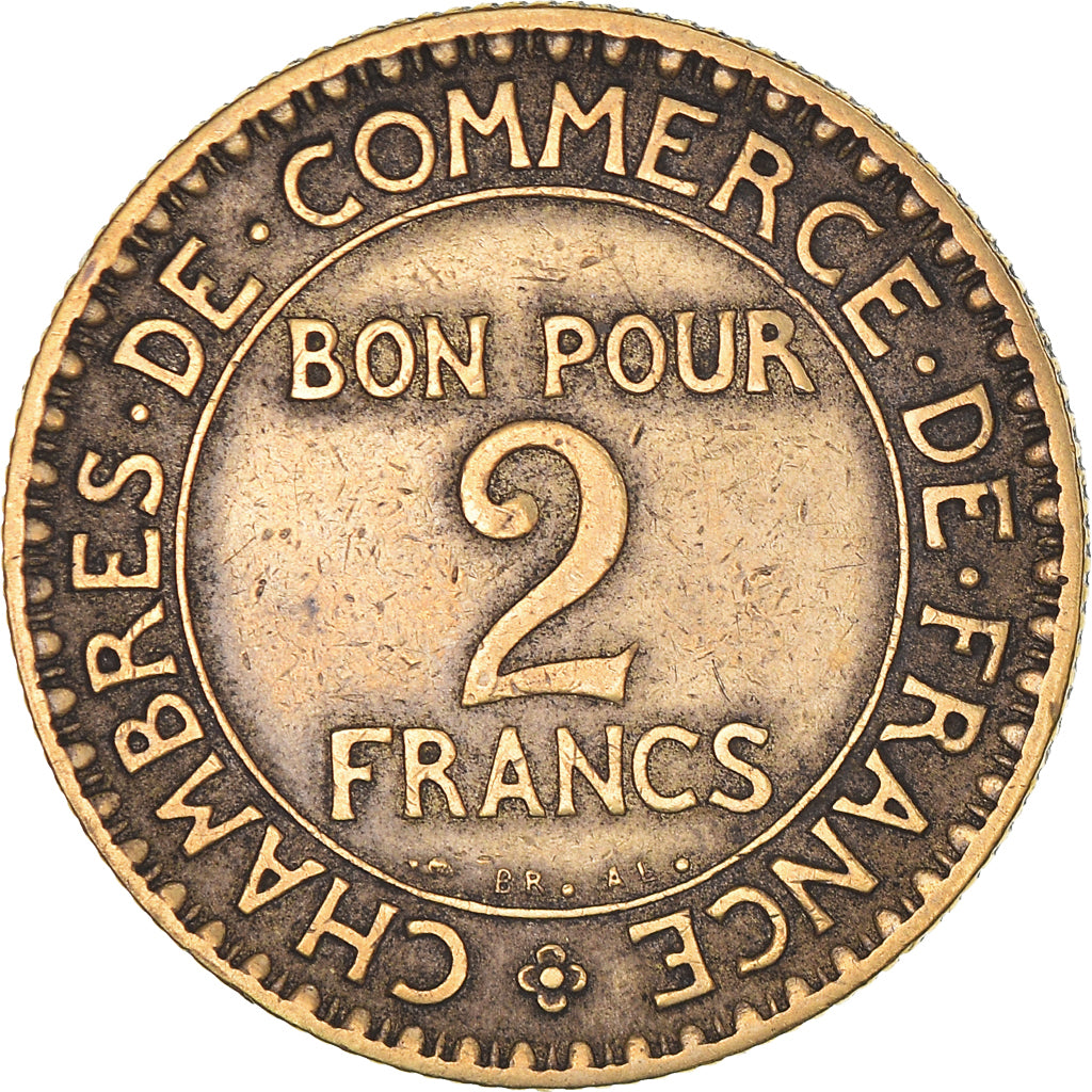 Moneta, Francia, Chambre de commerce, 2 Francs, 1920, Paris, MB+