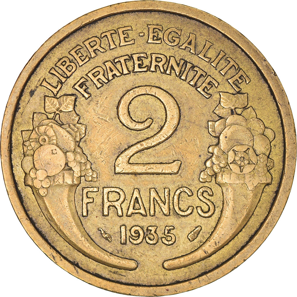 Moneta, Francia, Morlon, 2 Francs, 1935, BB, Alluminio-bronzo, KM:886