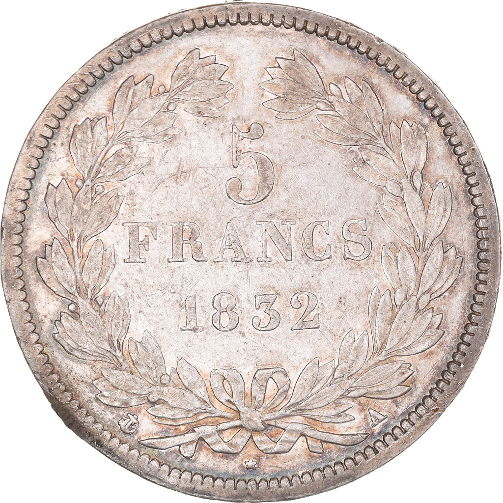 Coin, France, Louis-Philippe, 5 Francs, 1832, Paris, EF(40-45), Silver