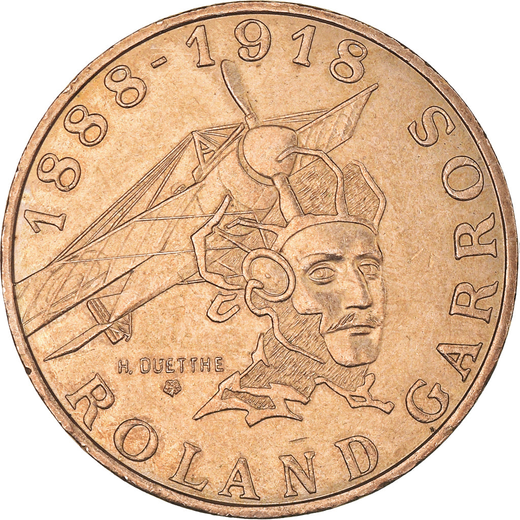 Münze, Frankreich, Roland Garros, 10 Francs, 1988, SS+, Aluminum-Bronze