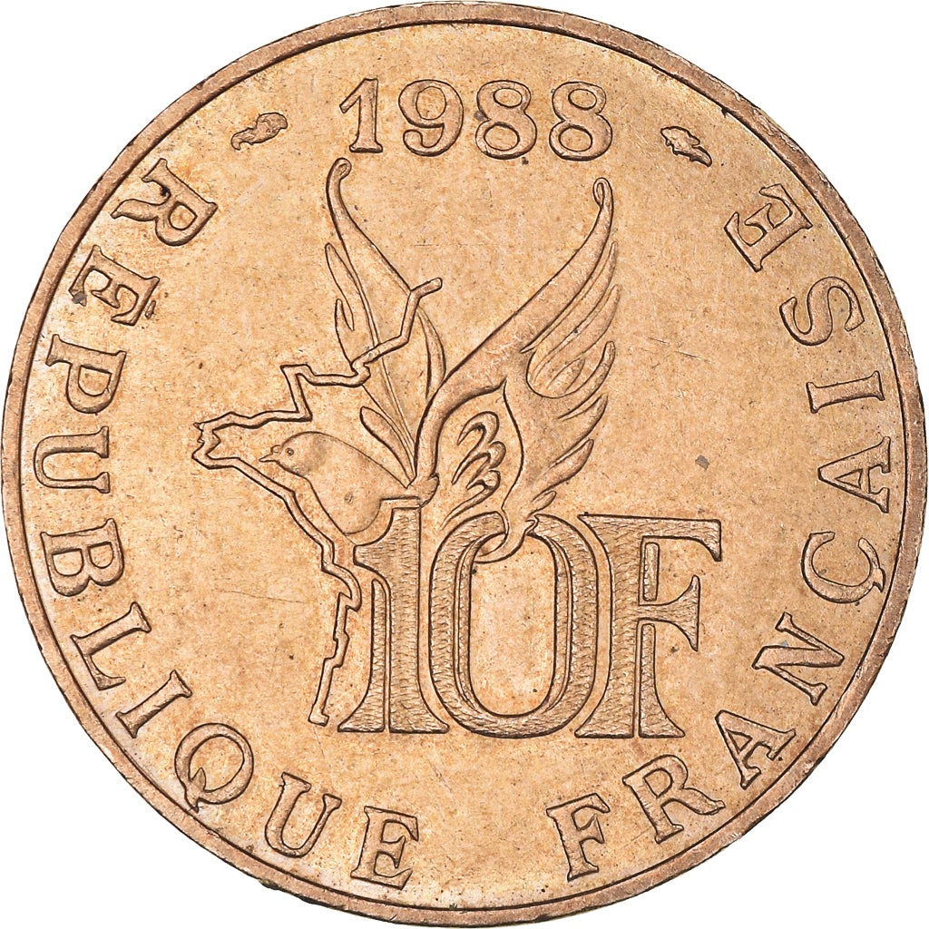 Münze, Frankreich, Roland Garros, 10 Francs, 1988, SS+, Aluminum-Bronze