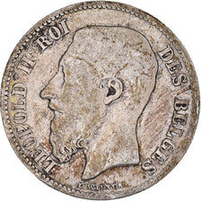 Moneta, Belgia, Leopold II, 50 Centimes, 1898, VF(20-25), Srebro, KM:26