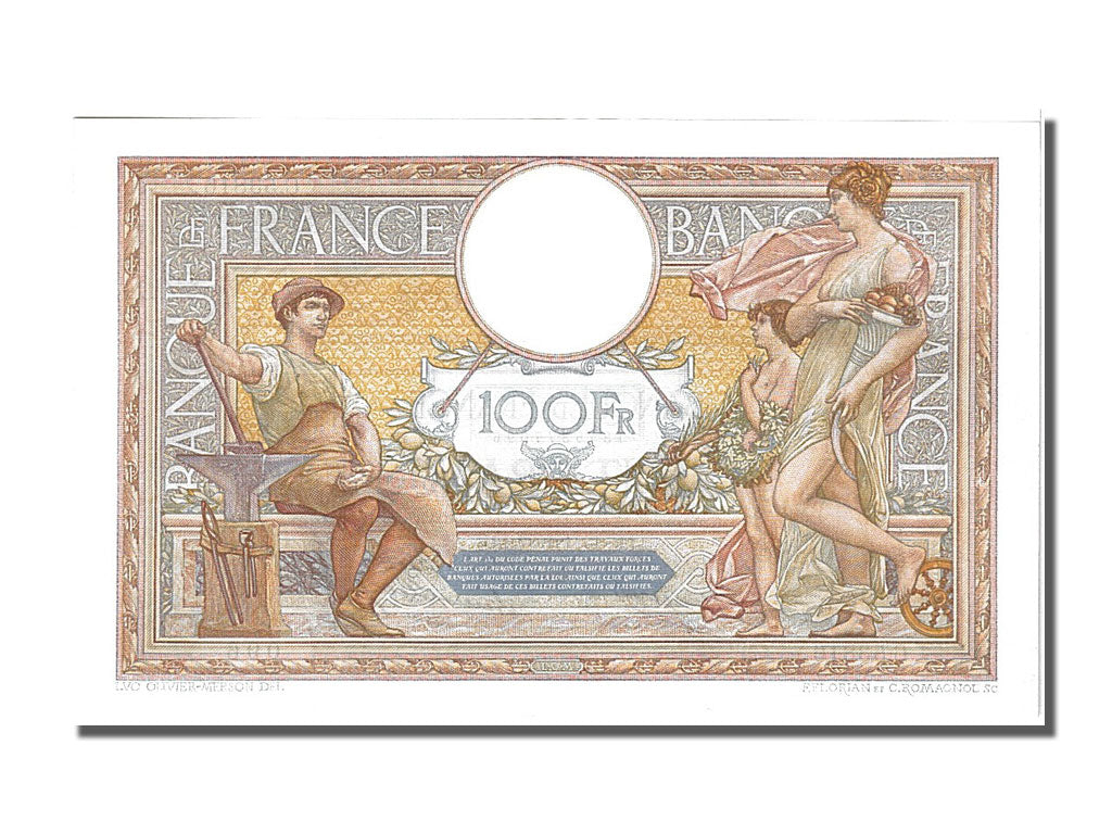 Banknote, France, 100 Francs, 100 F 1908-1939 ''Luc Olivier Merson'', 1937