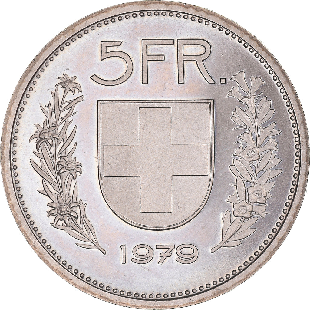Coin, Switzerland, 5 Francs, 1979, Bern, Proof, MS(63), Copper-nickel, KM:40a.1