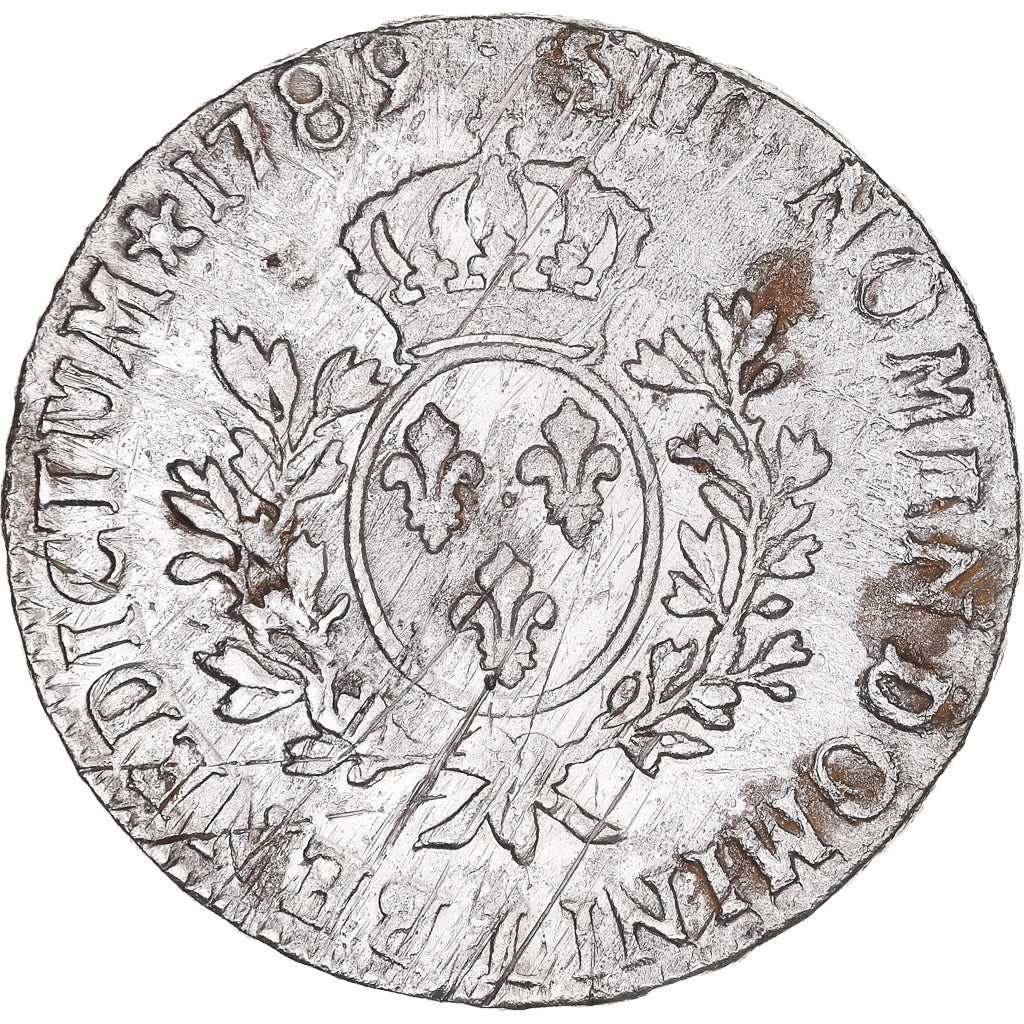 Coin, France, Ecu aux branches d'olivier, 1789, Limoges, VF(30-35), Silver