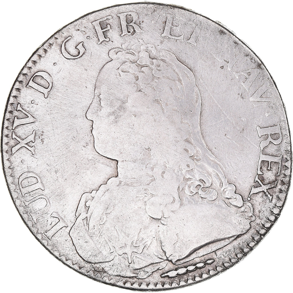 Moneda, Francia, Louis XV, Ecu aux branches d'olivier, 1726, Amiens, BC+, Plata