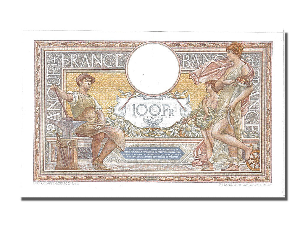 Banknote, France, 100 Francs, 100 F 1908-1939 ''Luc Olivier Merson'', 1936