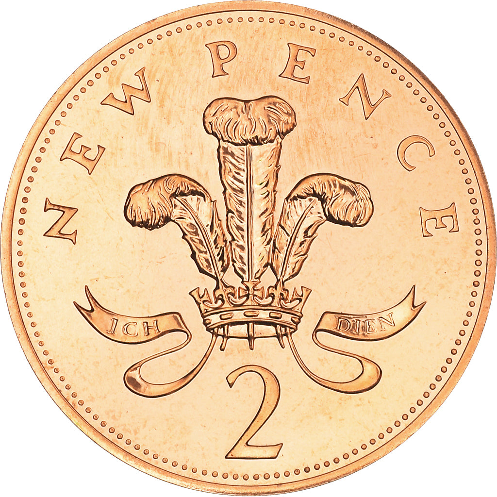 Coin, Great Britain, Elizabeth II, 2 New Pence, 1972, MS(64), Bronze, KM:916