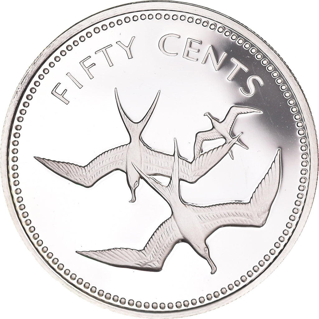 Coin, Belize, 50 Cents, 1974, Franklin Mint, Proof, MS(64), Silver, KM:42a
