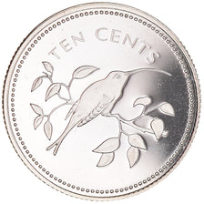 Moneta, Belize, 10 Cents, 1974, Franklin Mint, Proof, MS(64), Srebro, KM:40a