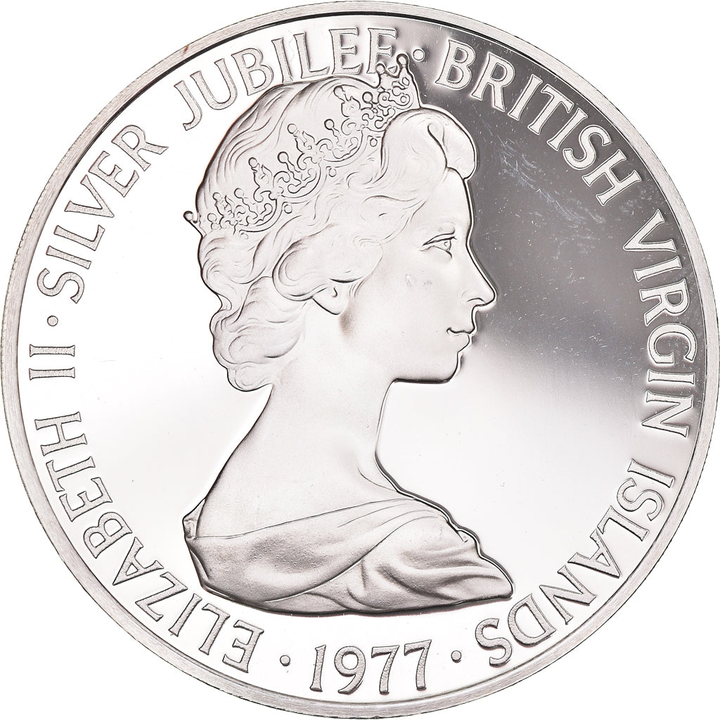 Monnaie, Îles Vierges britanniques, Elizabeth II, Dollar, 1977, Franklin Mint