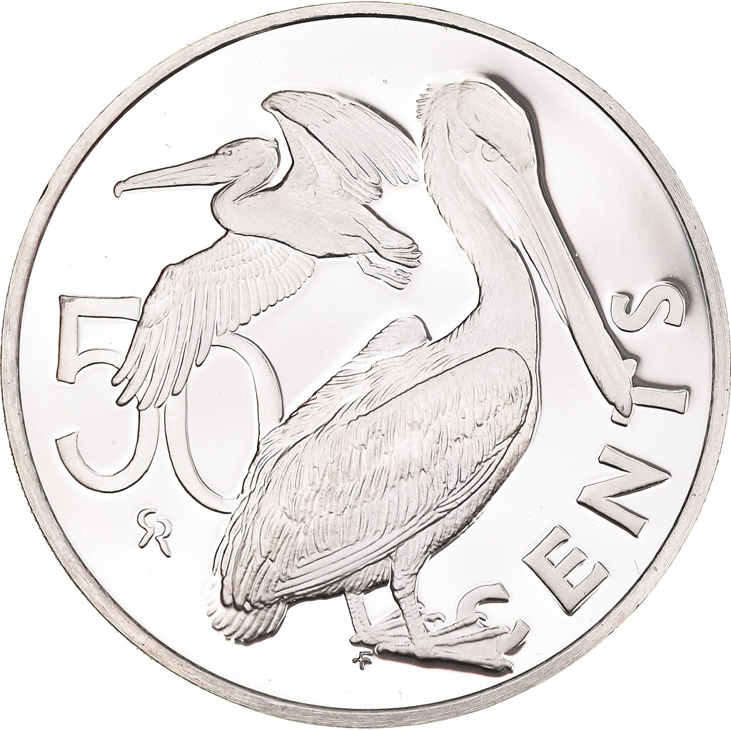 Monnaie, Îles Vierges britanniques, Elizabeth II, 50 Cents, 1977, Franklin