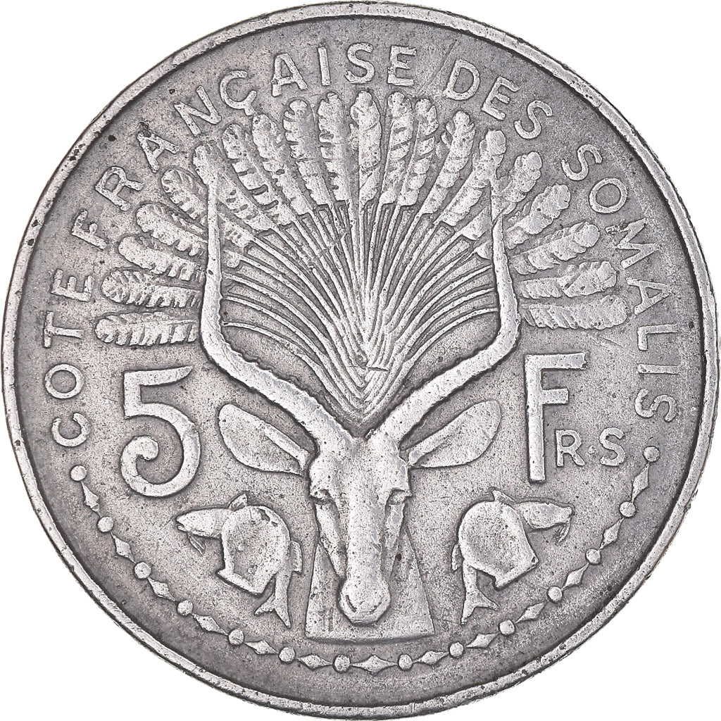 Coin, French Somaliland, 5 Francs, 1965, Paris, EF(40-45), Aluminum, KM:10