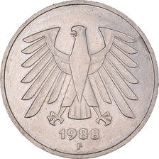 Moneta, GERMANIA - REPUBBLICA FEDERALE, 5 Mark, 1988, Stuttgart, BB, Nichel