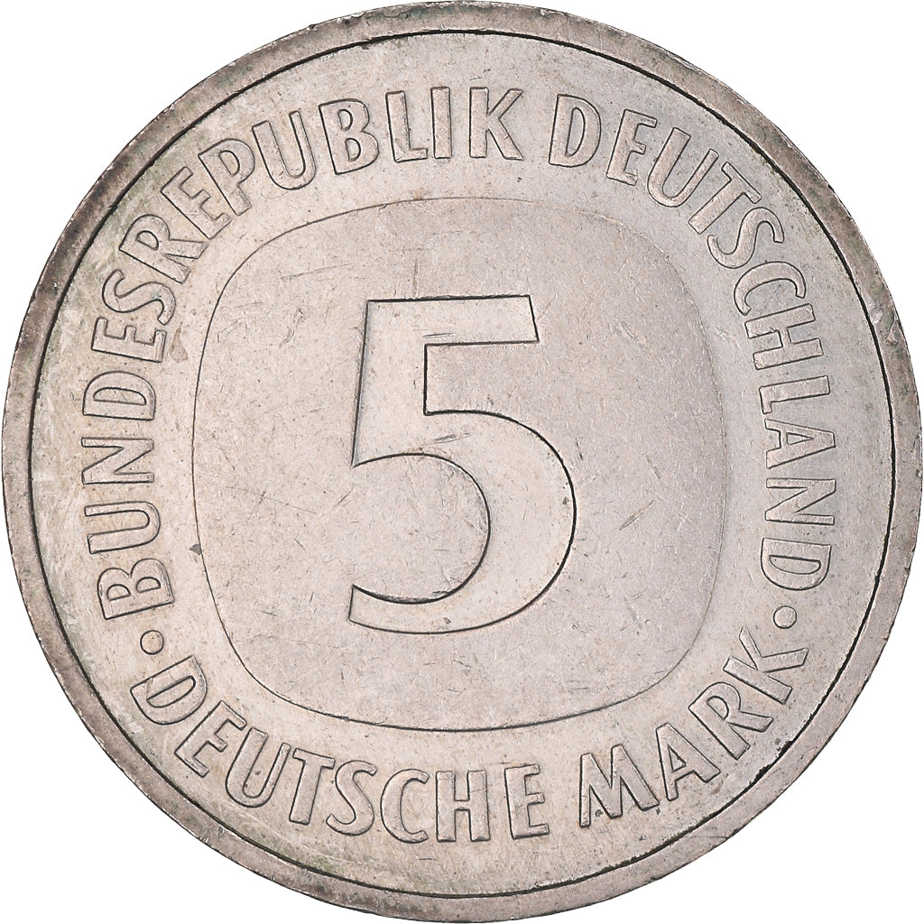Moneta, GERMANIA - REPUBBLICA FEDERALE, 5 Mark, 1988, Stuttgart, BB, Nichel