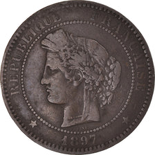 Munten, Frankrijk, Cérès, 10 Centimes, 1897, Paris, Torche, FR+, Bronzen