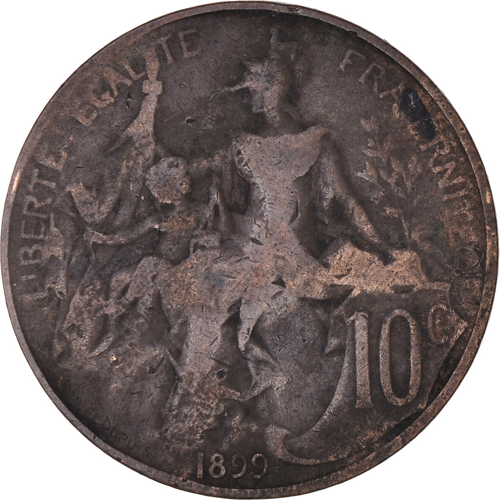Coin, France, Dupuis, 10 Centimes, 1899, Paris, VF(20-25), Bronze, KM:843