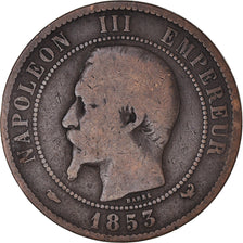 Coin, France, Napoleon III, 10 Centimes, 1853, Lille, VF(20-25), Bronze