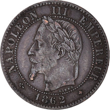 Coin, France, Napoleon III, 2 Centimes, 1862, Strasbourg, EF(40-45), Bronze
