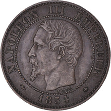 Coin, France, Napoleon III, 2 Centimes, 1854, Strasbourg, EF(40-45), Bronze