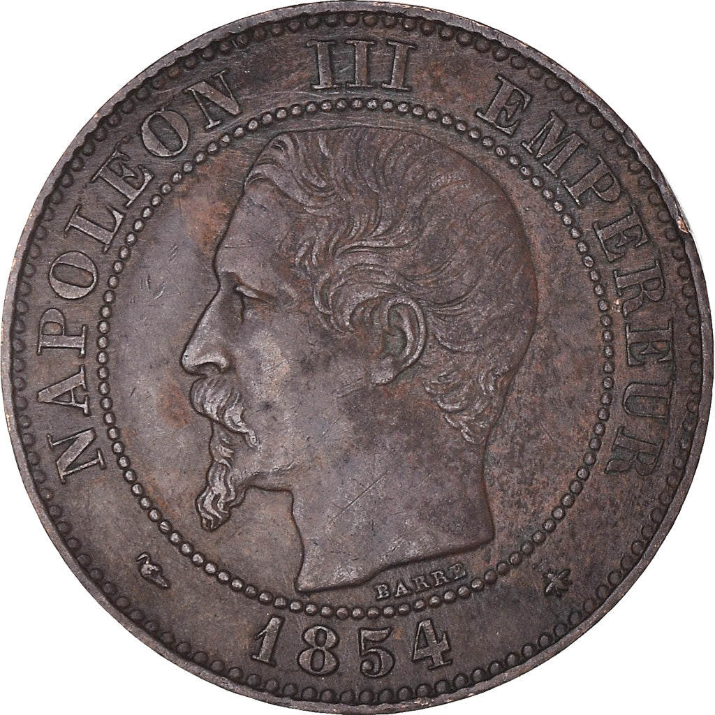 Coin, France, Napoleon III, 2 Centimes, 1854, Strasbourg, VF(30-35), Bronze