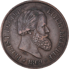 Moneta, Brasile, Pedro II, 20 Reis, 1869, BB, Bronzo, KM:474