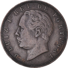 Moeda, Portugal, Luiz I, 10 Reis, 1882, EF(40-45), Bronze, KM:526