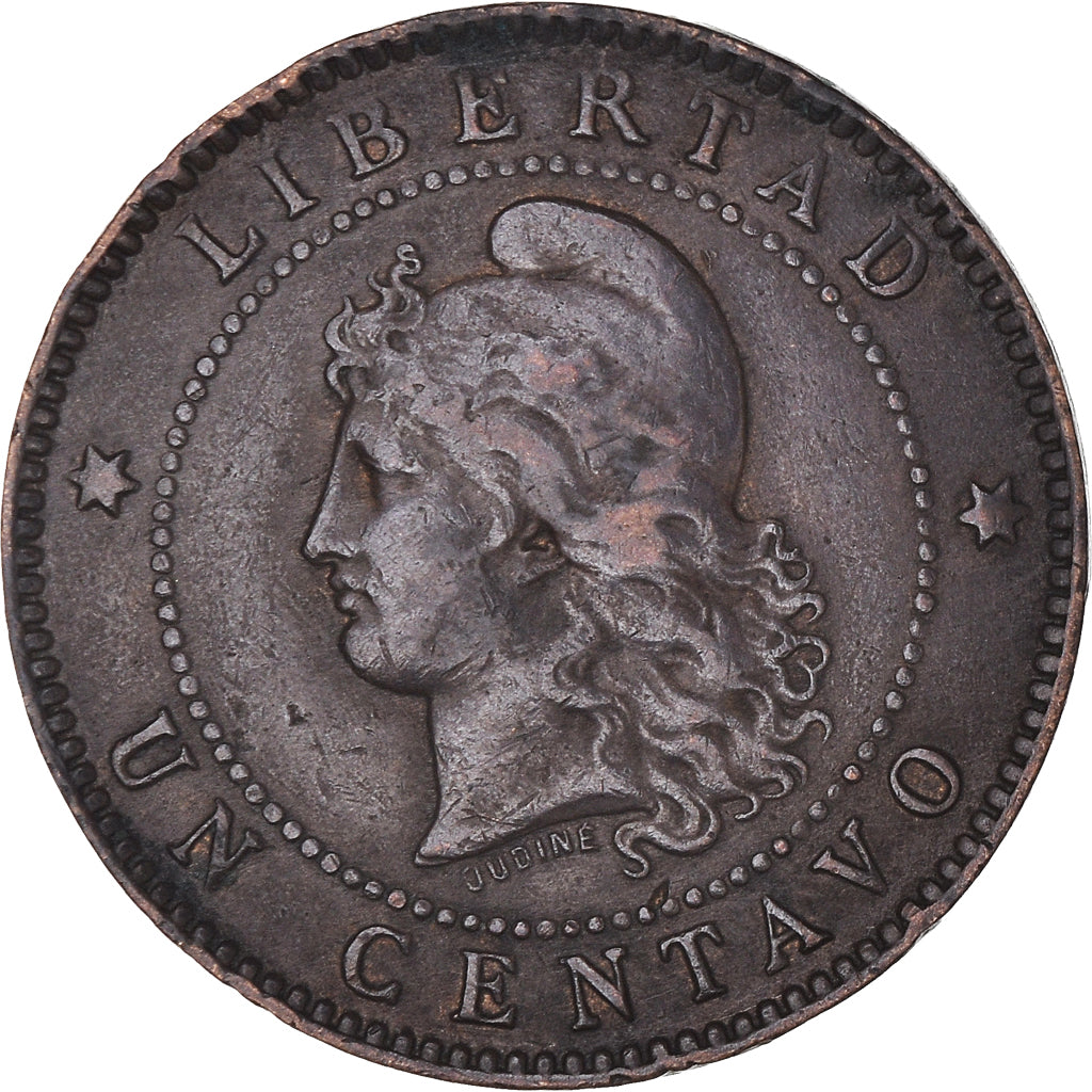 Moneda, Argentina, Centavo, 1890, MBC, Bronce, KM:32